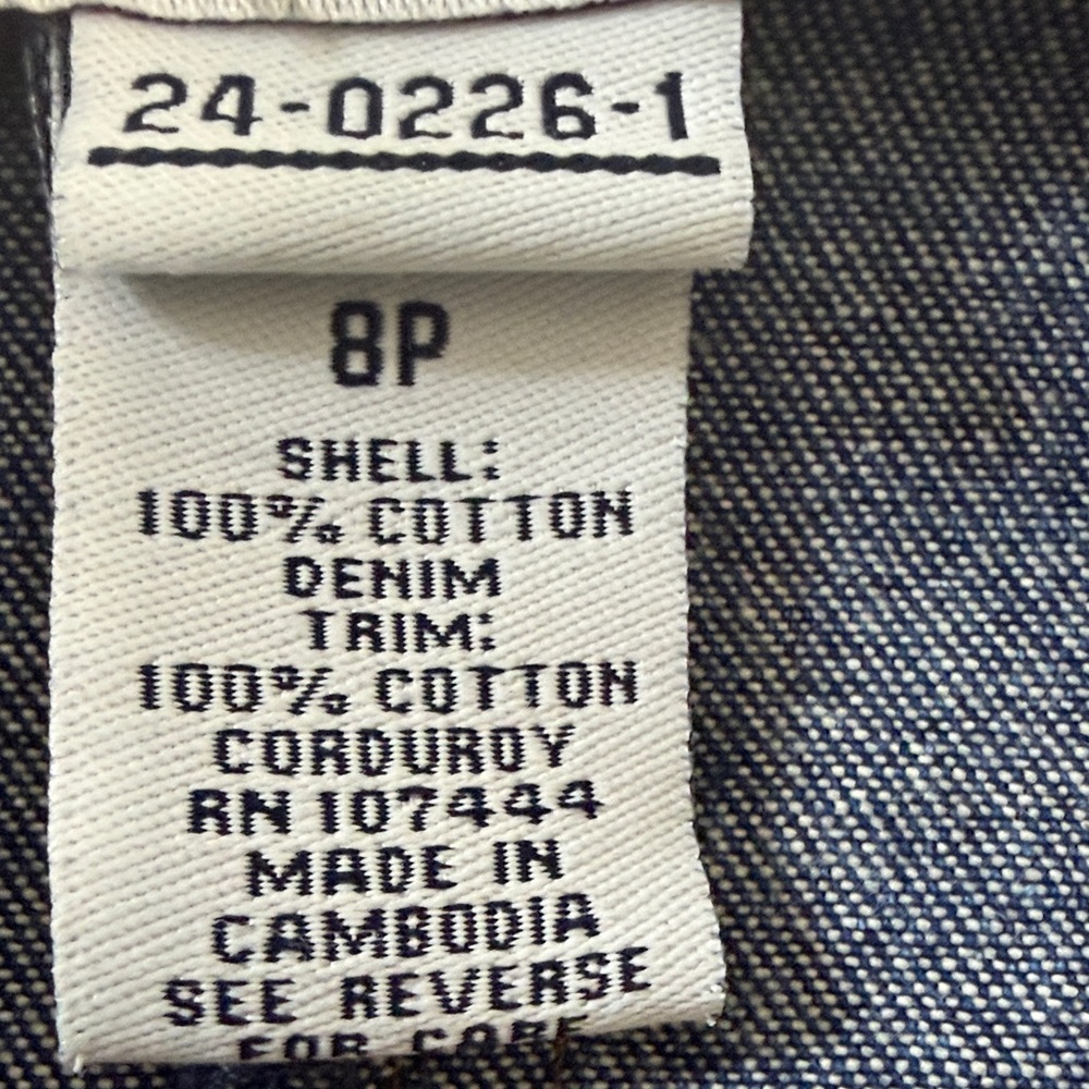 J.G. Hook Denim Jacket Petite 8P Cotton Corduroy Trim Fitted Western Style - Picture 13 of 13